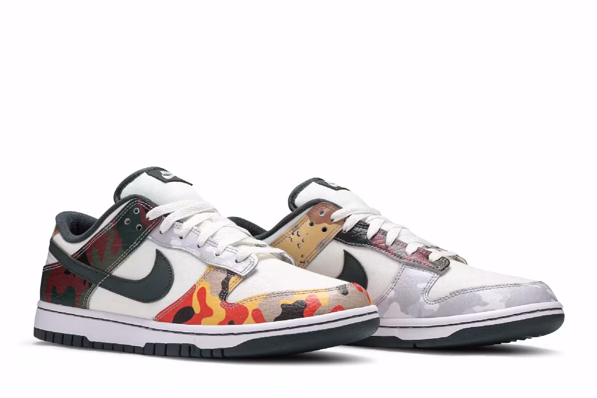 Nike Dunk Low SE Sail Multi-Camo, view 9