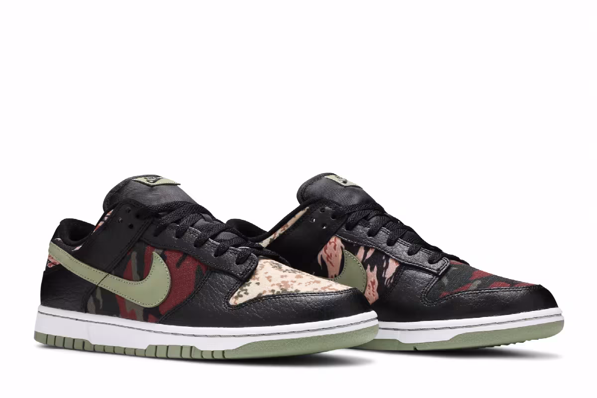 Nike Dunk Low SE Black Multi-Camo, view 9