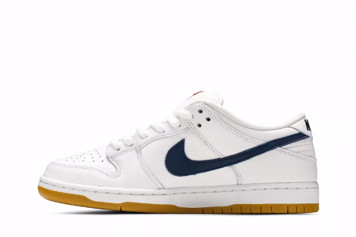 Nike Dunk Low Pro ISO SB Orange Label - White Navy, view 4