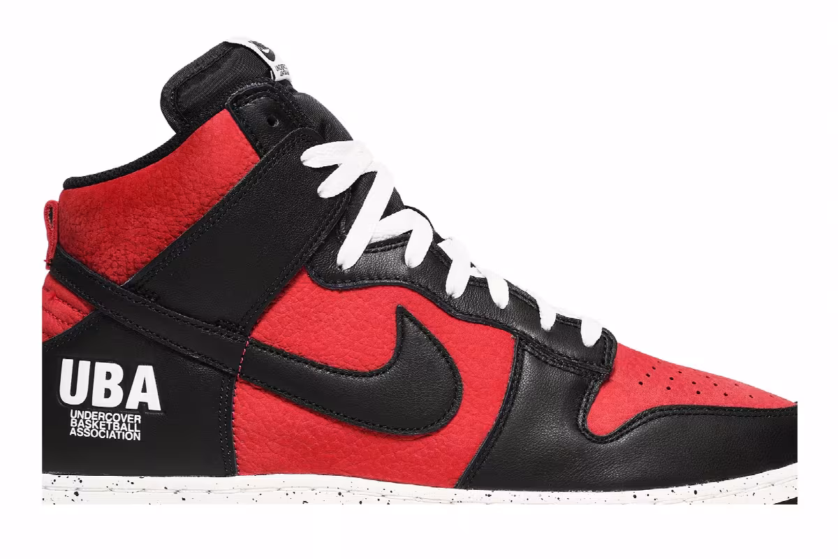Undercover x Nike Dunk High 1985 UBA, view 3