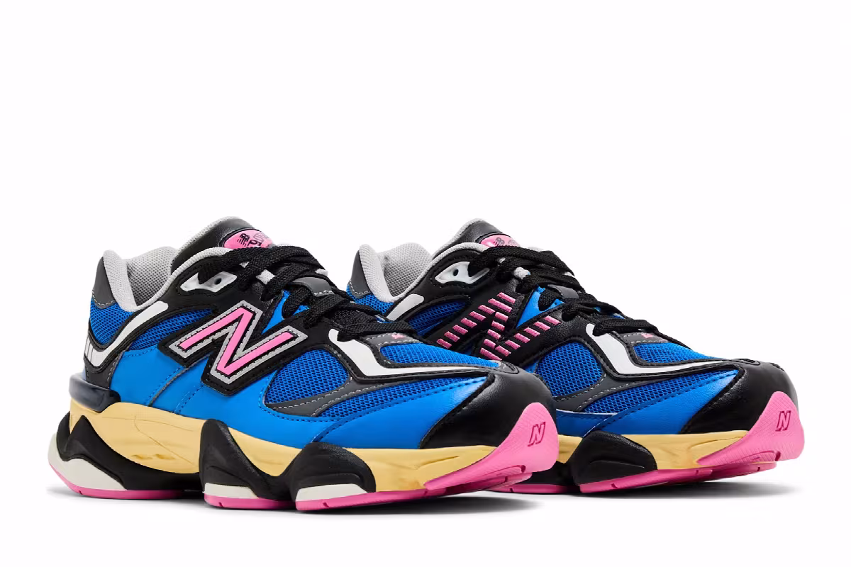 New Balance 9060 Big Kid Blue Oasis Real Pink, view 9