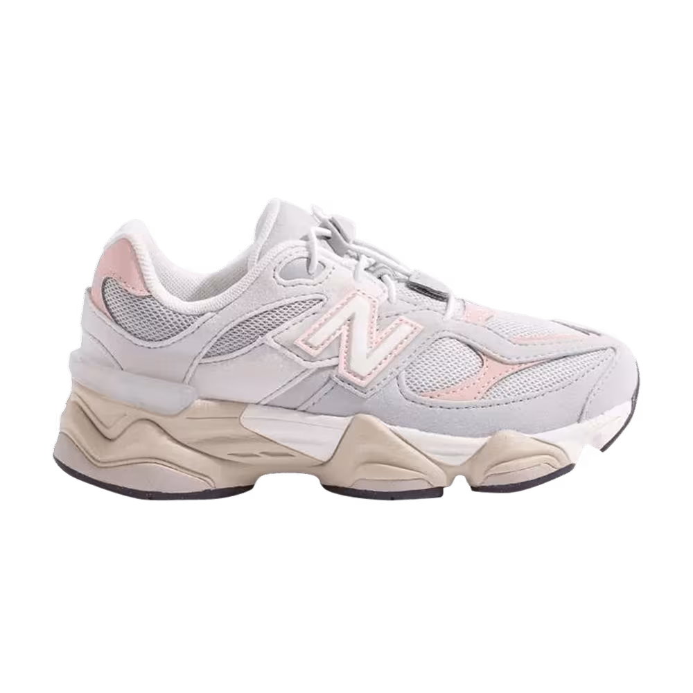 New Balance 9060 Little Kid Wide Grey Matter Pink Haze Lace Toggle