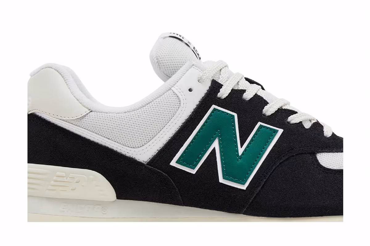 New Balance 574 Black Marsh Green, view 3