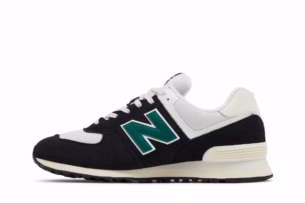 New Balance 574 Black Marsh Green, view 4