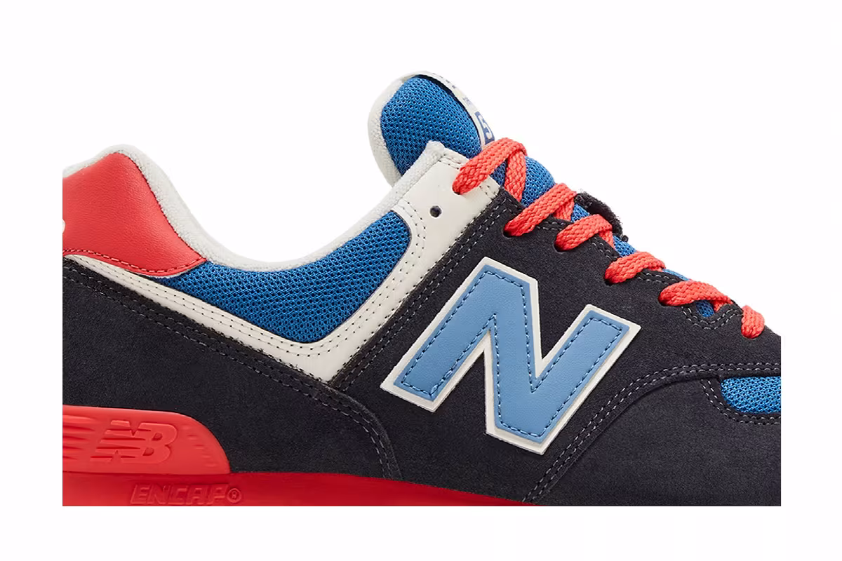 New Balance 574 Phantom Blue Blast Red, view 3