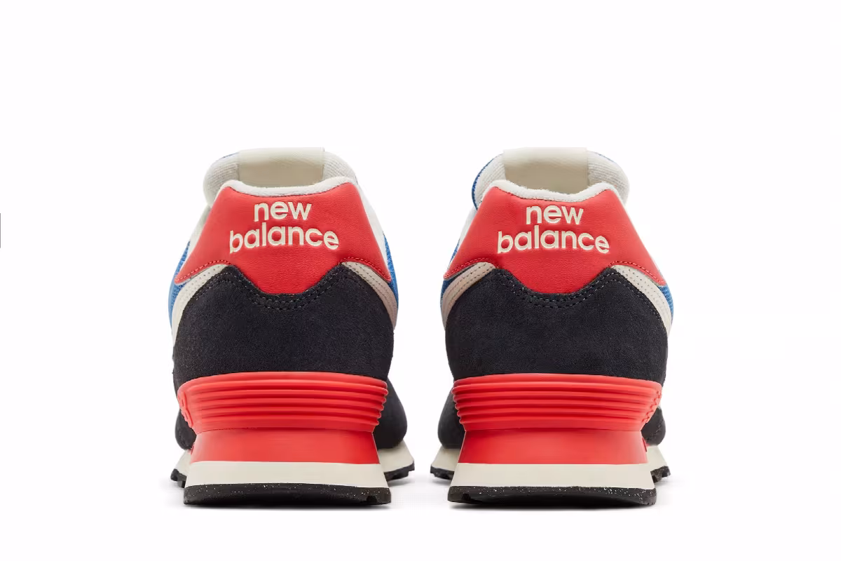 New Balance 574 Phantom Blue Blast Red, view 7