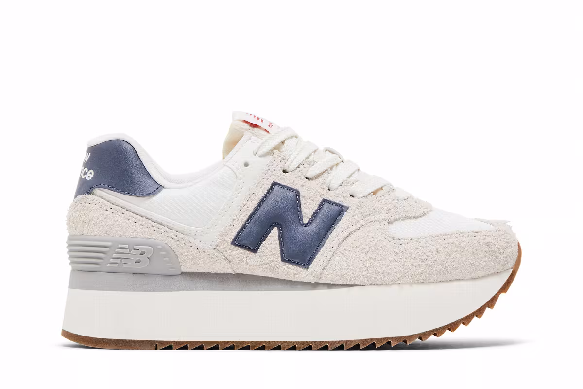 New Balance Women's 574+ Moonbeam Dark Arctic Grey, view 2