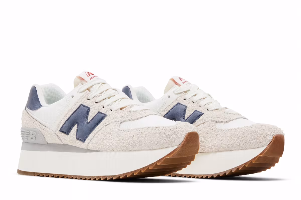 New Balance Women's 574+ Moonbeam Dark Arctic Grey, view 9