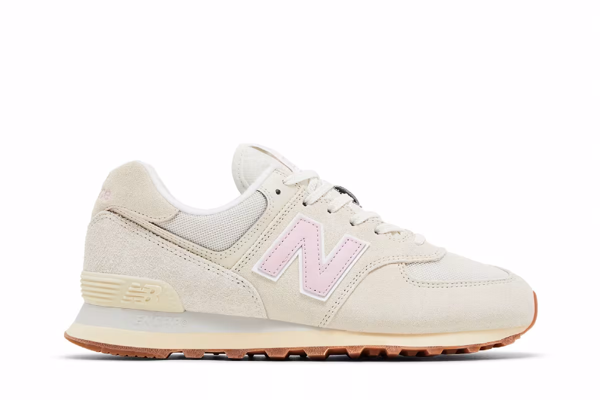 New Balance Women's 574 Linen Century Pink Gum, view 2