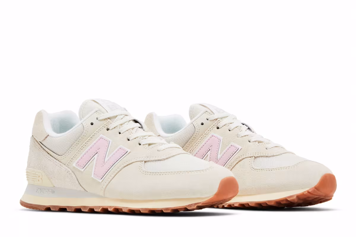 New Balance Women's 574 Linen Century Pink Gum, view 9