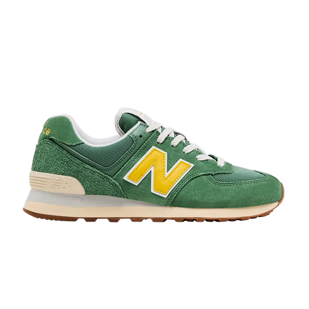 New Balance Women's 574 Mallard Green Yellow