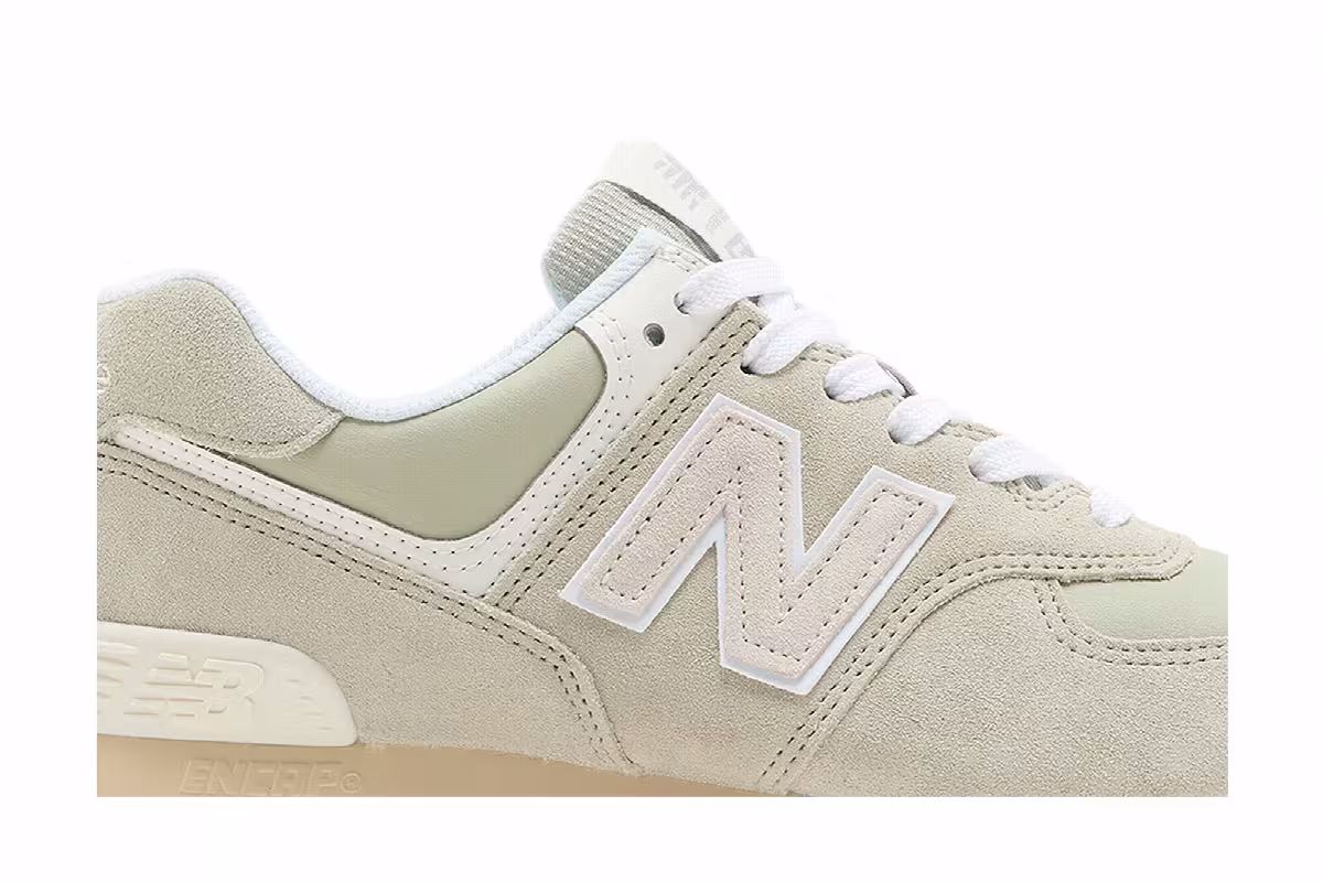 New Balance Women's 574 Calm Green Angora, view 3
