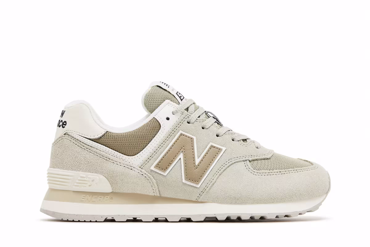 New Balance Women's 574 Olivine Dark Stoneware, view 2