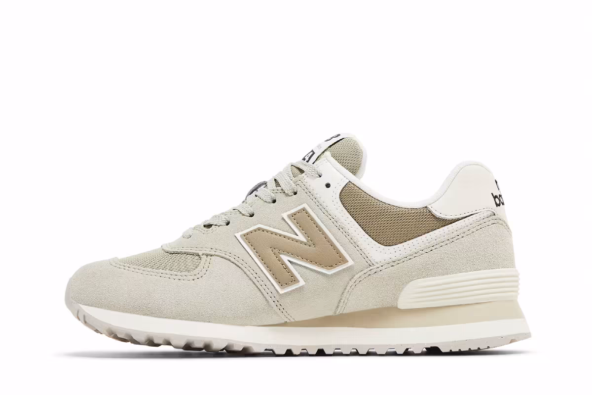 New Balance Women's 574 Olivine Dark Stoneware, view 4