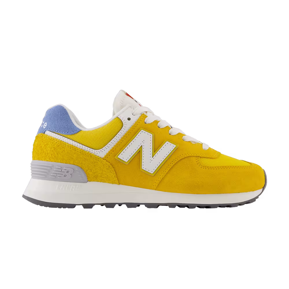 New Balance Women's 574 Varsity Gold Blue Laguna