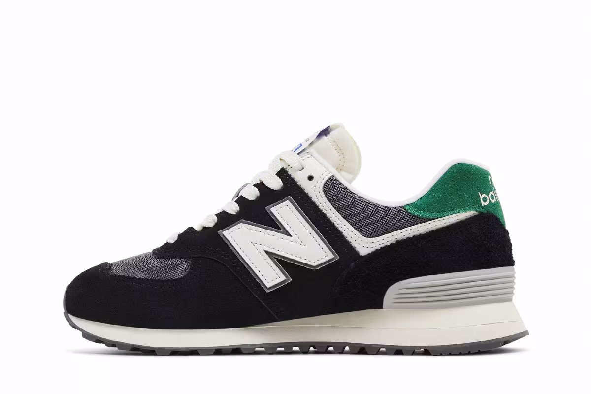 New Balance Women's 574 Black Classic Pine, view 4
