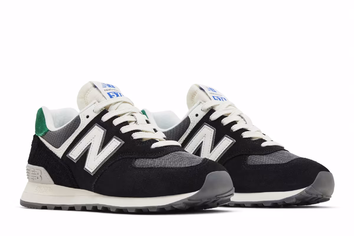 New Balance Women's 574 Black Classic Pine, view 9