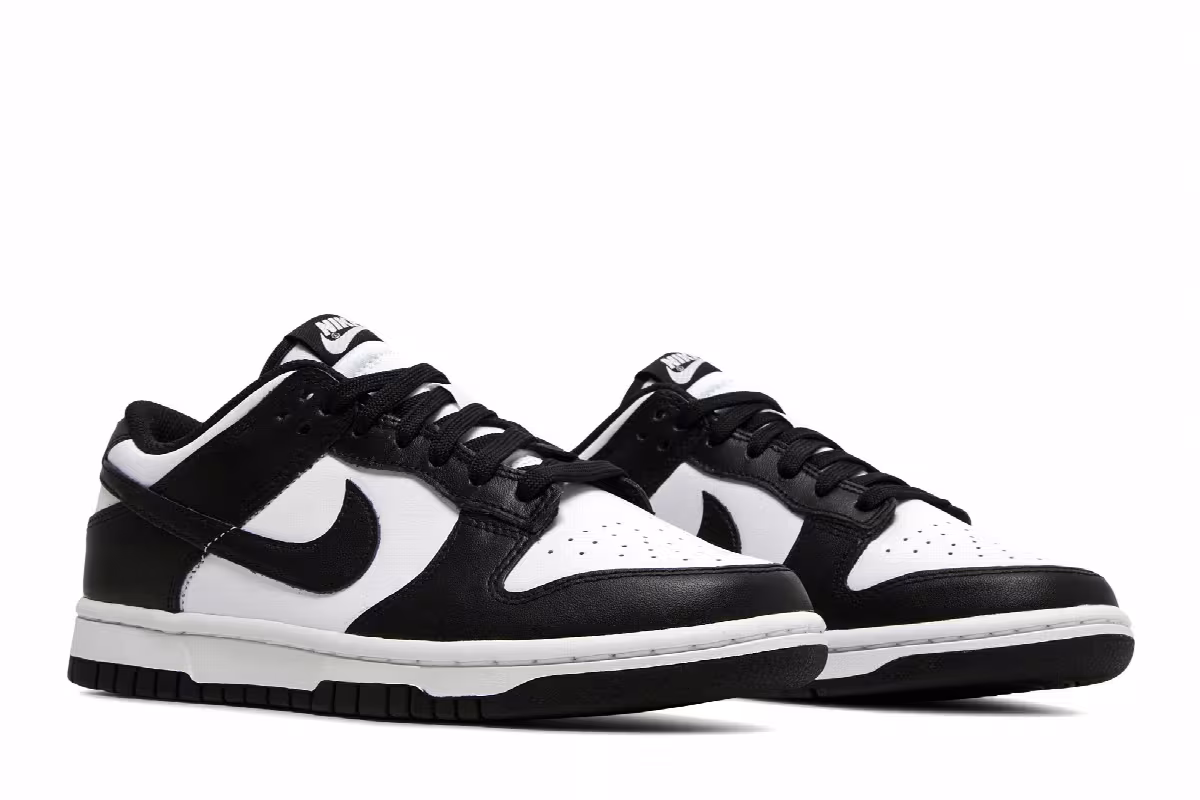 Nike Women's Dunk Low Black White, view 9