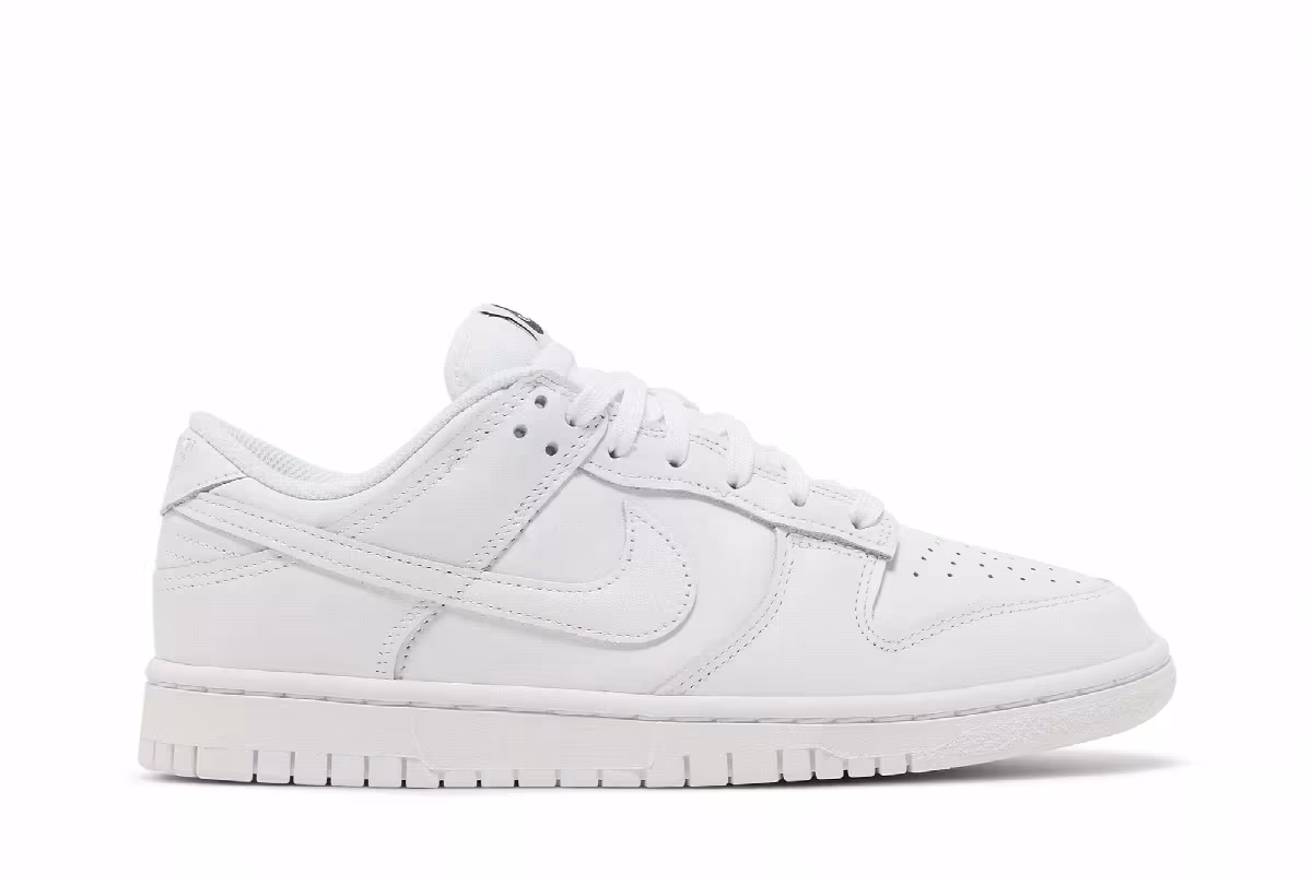 Nike Women's Dunk Low Triple White, view 2