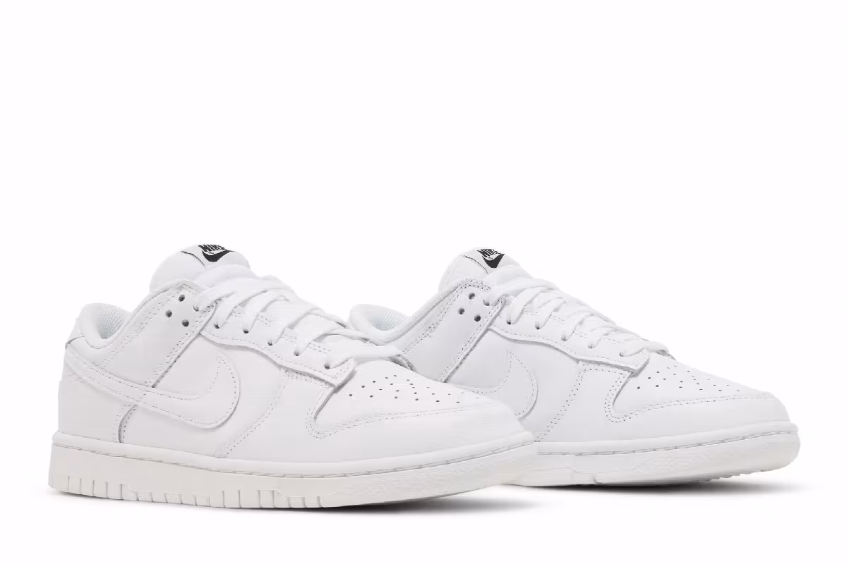 Nike Women's Dunk Low Triple White, view 9