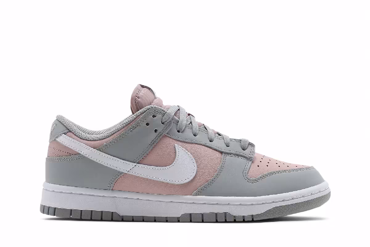 Nike Women's Dunk Low Soft Grey Pink, view 2