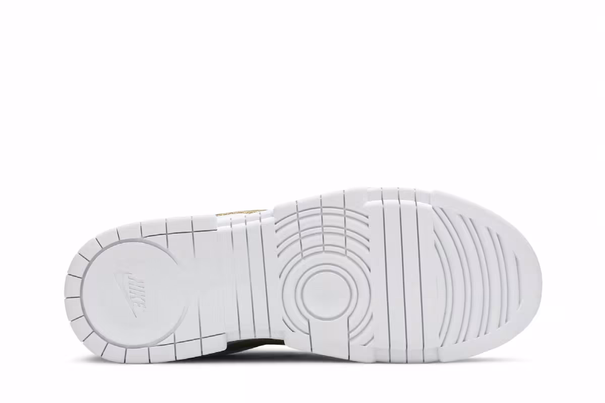 Nike Women's Dunk Low Disrupt White Metallic Gold, view 5