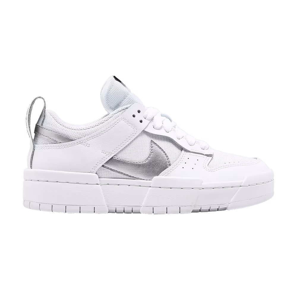 Nike Women's Dunk Low Disrupt White Metallic Silver