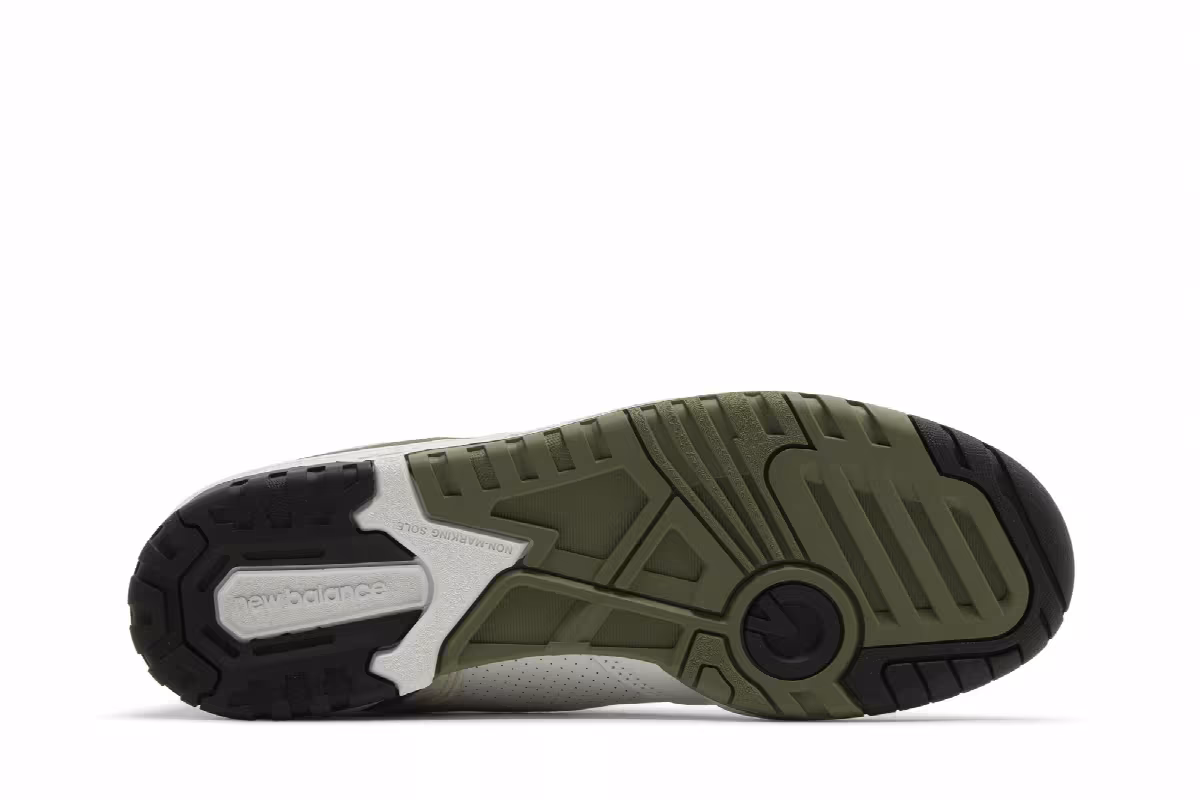 New Balance 550 White Dark Olivine, view 5