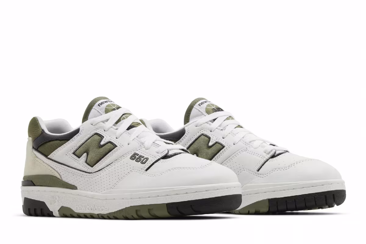 New Balance 550 White Dark Olivine, view 9