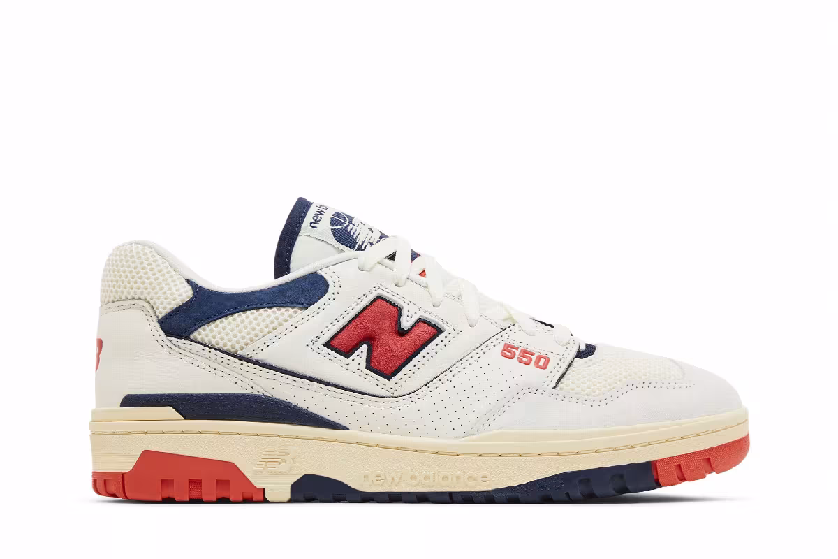 New Balance 550 Sea Salt Pack - Blast Red, view 2