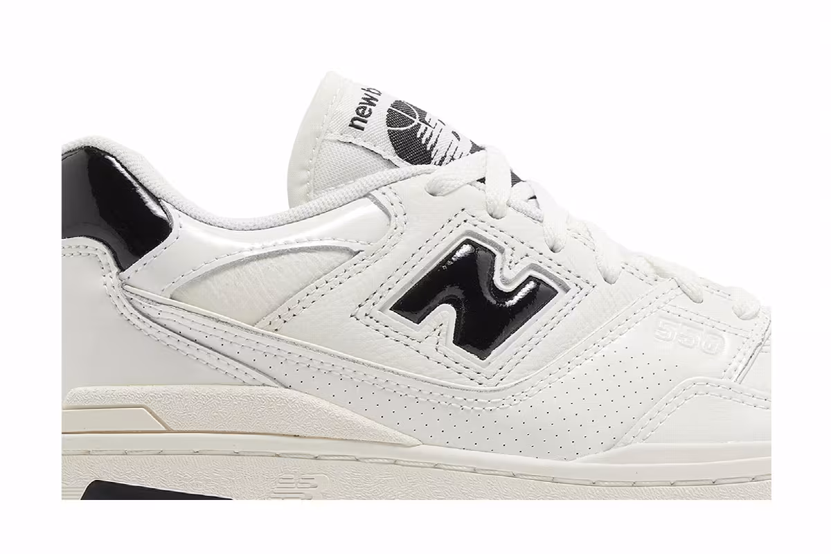New Balance 550 Patent Leather Pack - Sea Salt Black, view 3