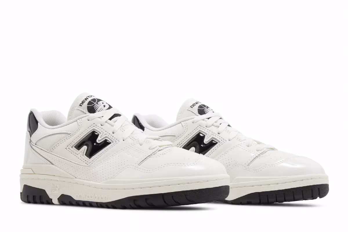 New Balance 550 Patent Leather Pack - Sea Salt Black, view 9