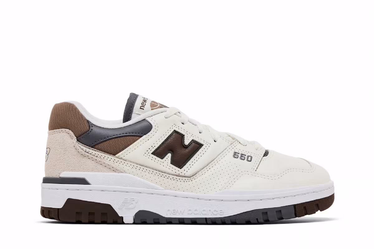 New Balance 550 Sea Salt Dark Mushroom, view 2