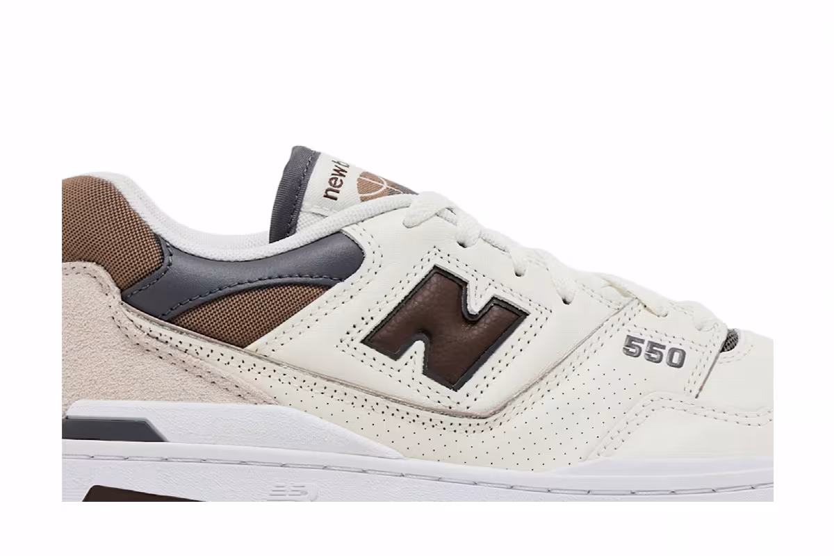 New Balance 550 Sea Salt Dark Mushroom, view 3