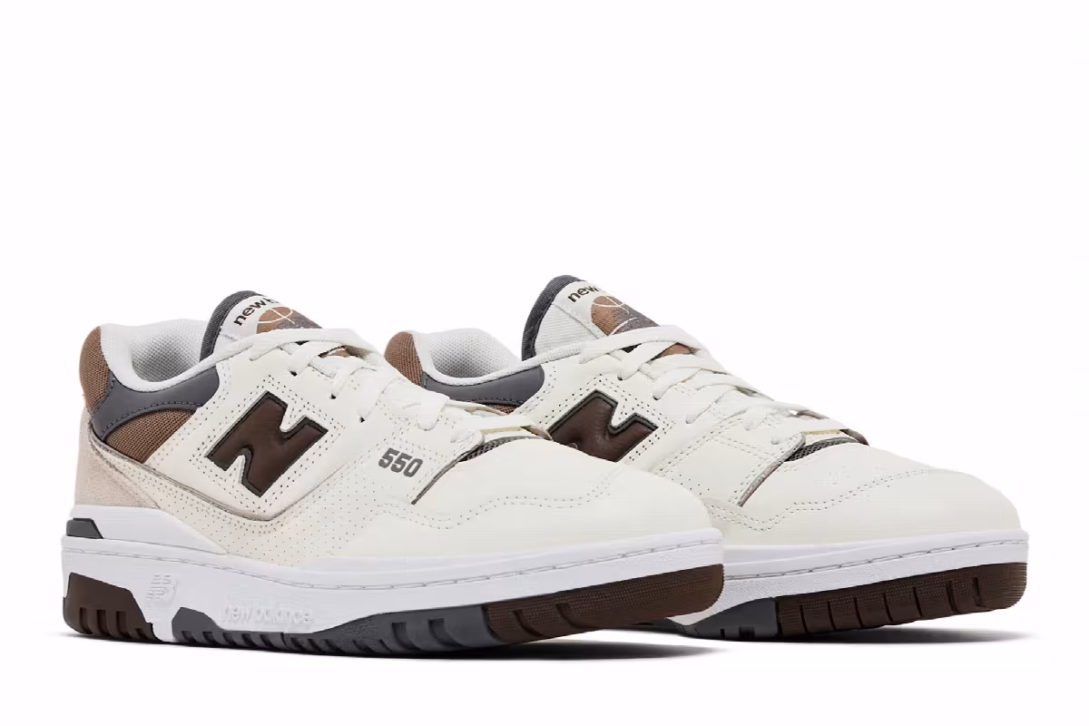 New Balance 550 Sea Salt Dark Mushroom, view 9