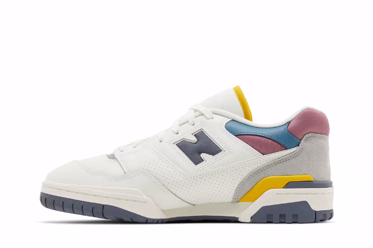New Balance 550 Sea Salt Rosewood Lemon, view 4