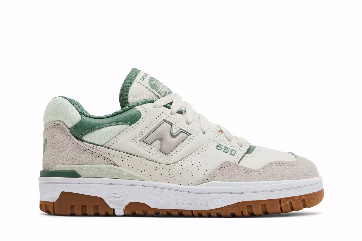 New Balance Women's 550 Linen Natural Mint, view 2