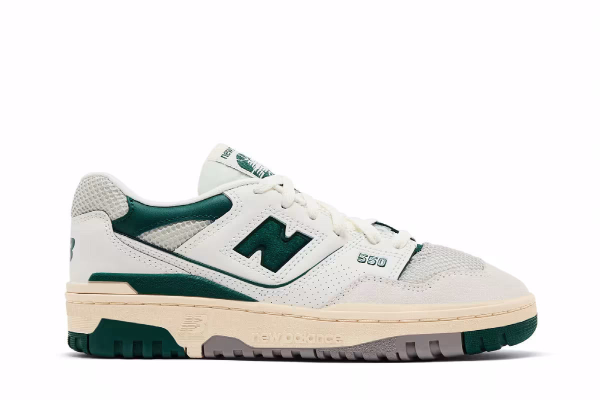 New Balance 550 Big Kid Sea Salt Pack - Marsh Green, view 2