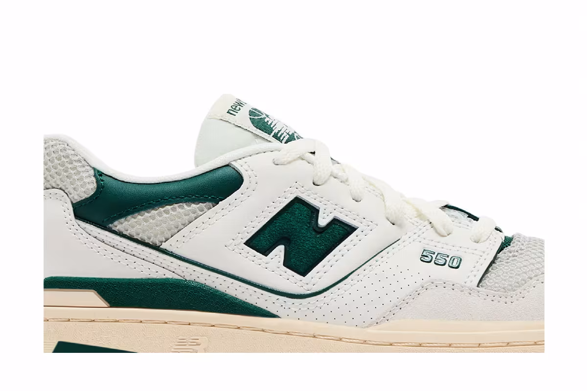 New Balance 550 Big Kid Sea Salt Pack - Marsh Green, view 3