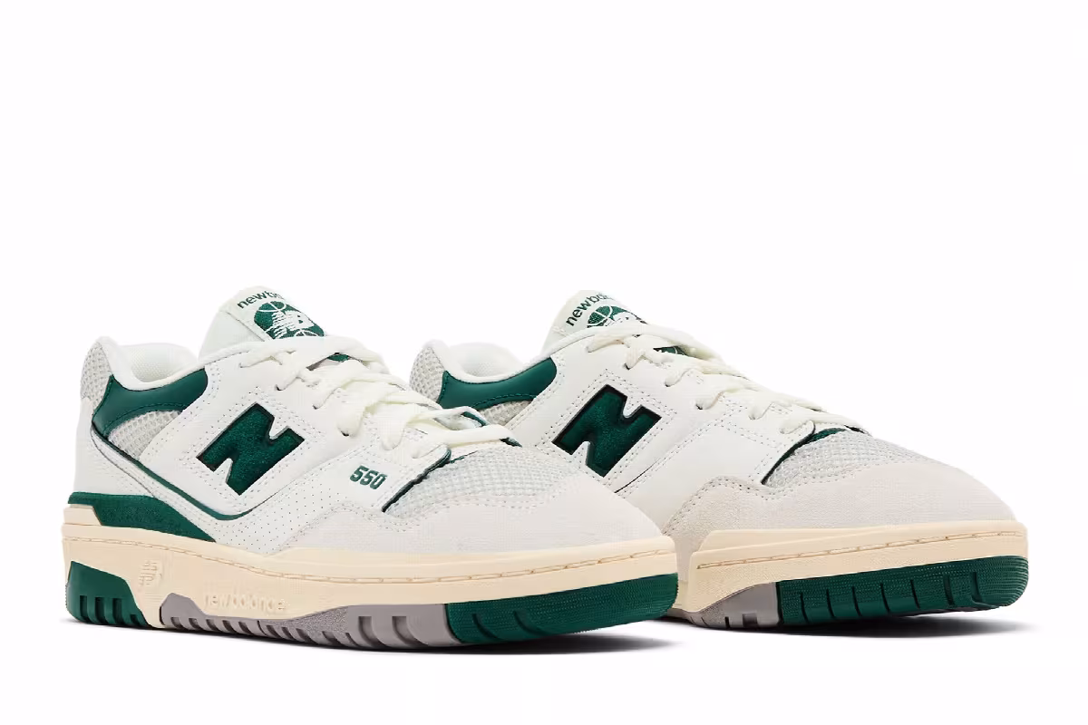 New Balance 550 Big Kid Sea Salt Pack - Marsh Green, view 9