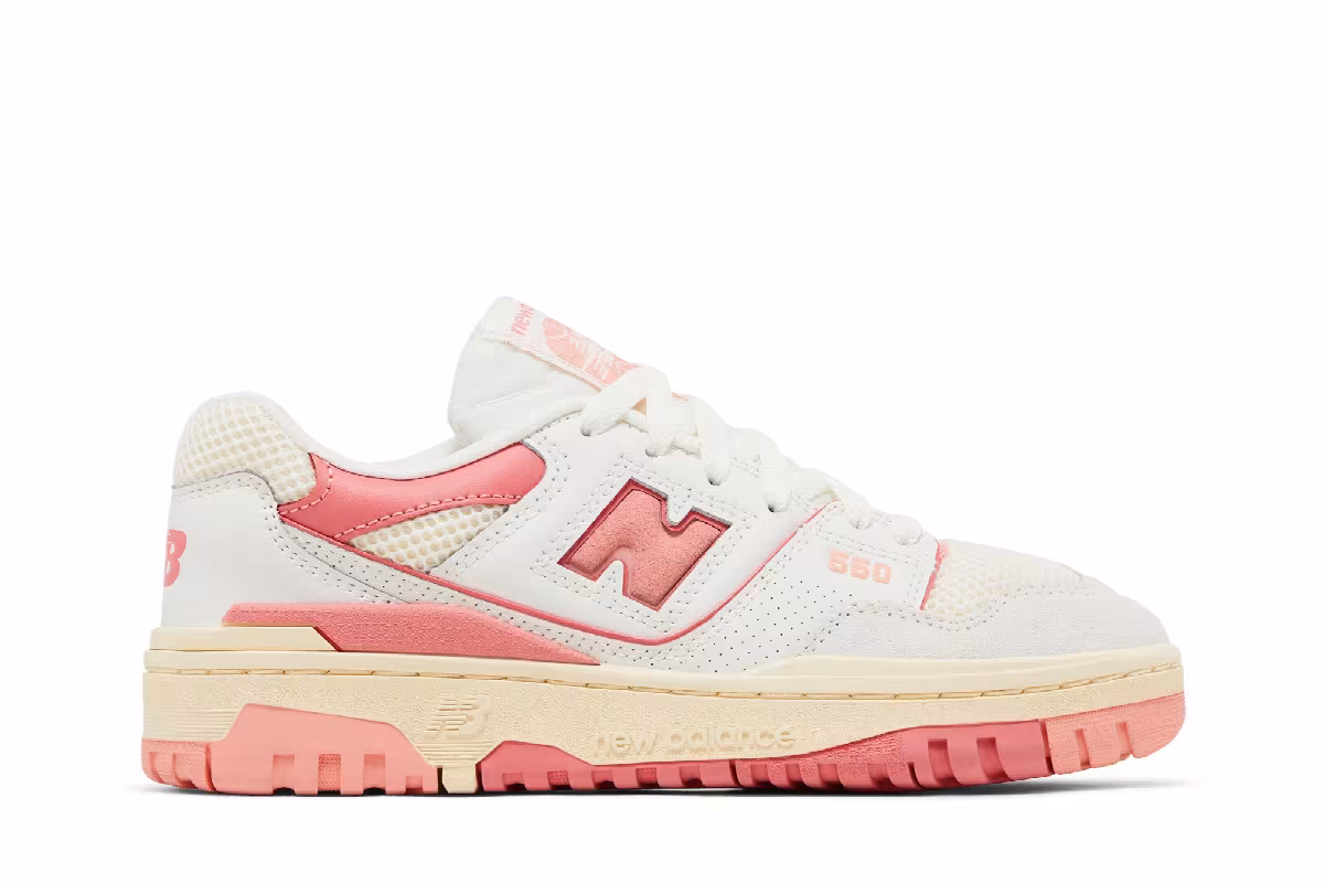 New Balance 550 Big Kid Desert Pink Sea Salt, view 2