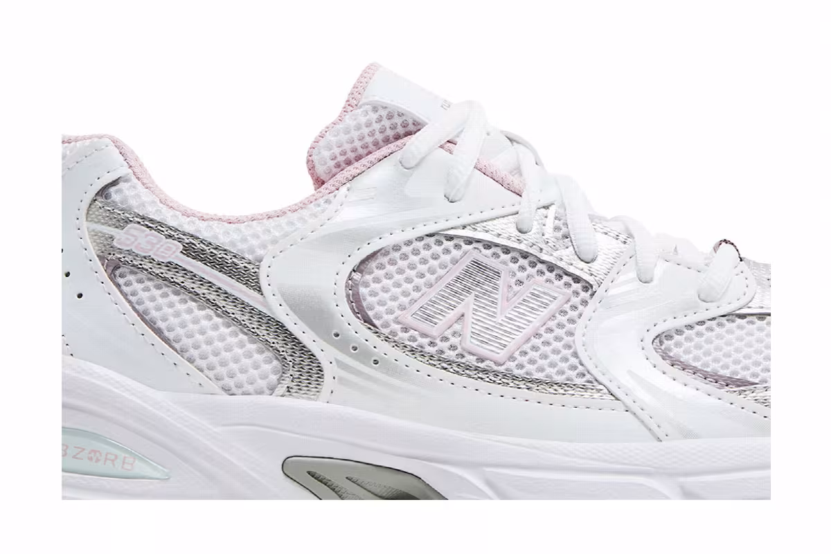 New Balance 530 Big Kid White Mid Century Pink, view 3