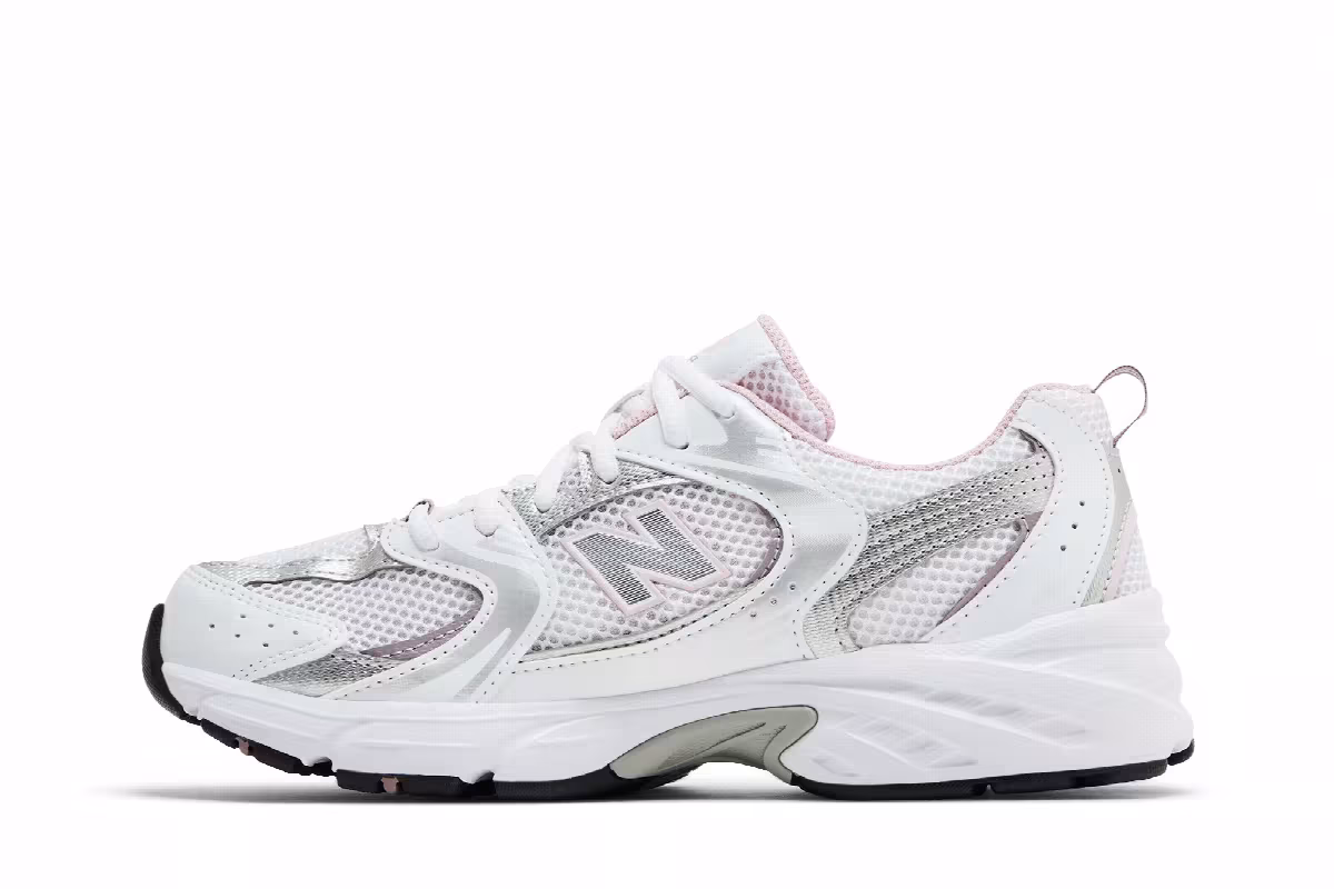 New Balance 530 Big Kid White Mid Century Pink, view 4