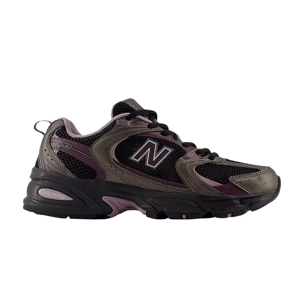 New Balance 530 Black Metallic Plum Brown