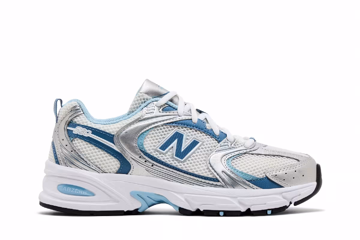 New Balance 530 Silver Metallic Heron Blue, view 2