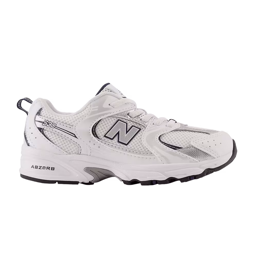 New Balance 530 Bungee Little Kid Wide White Natural Indigo