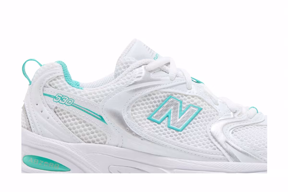 New Balance Women's 530 White Teal, view 3