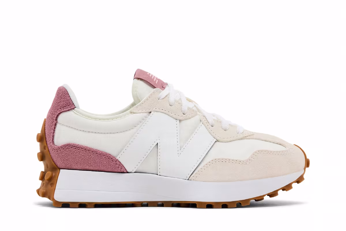 New Balance Women's 327 White Pink, view 2