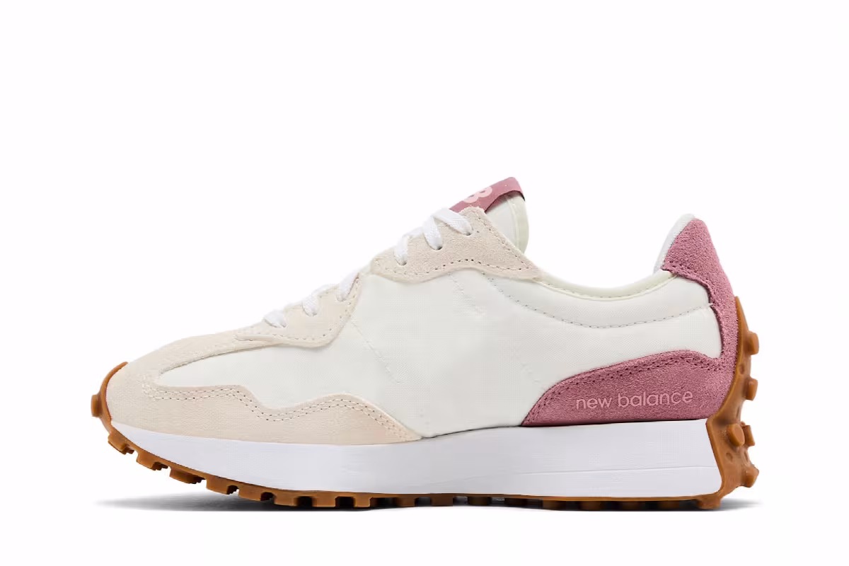 New Balance Women's 327 White Pink, view 4