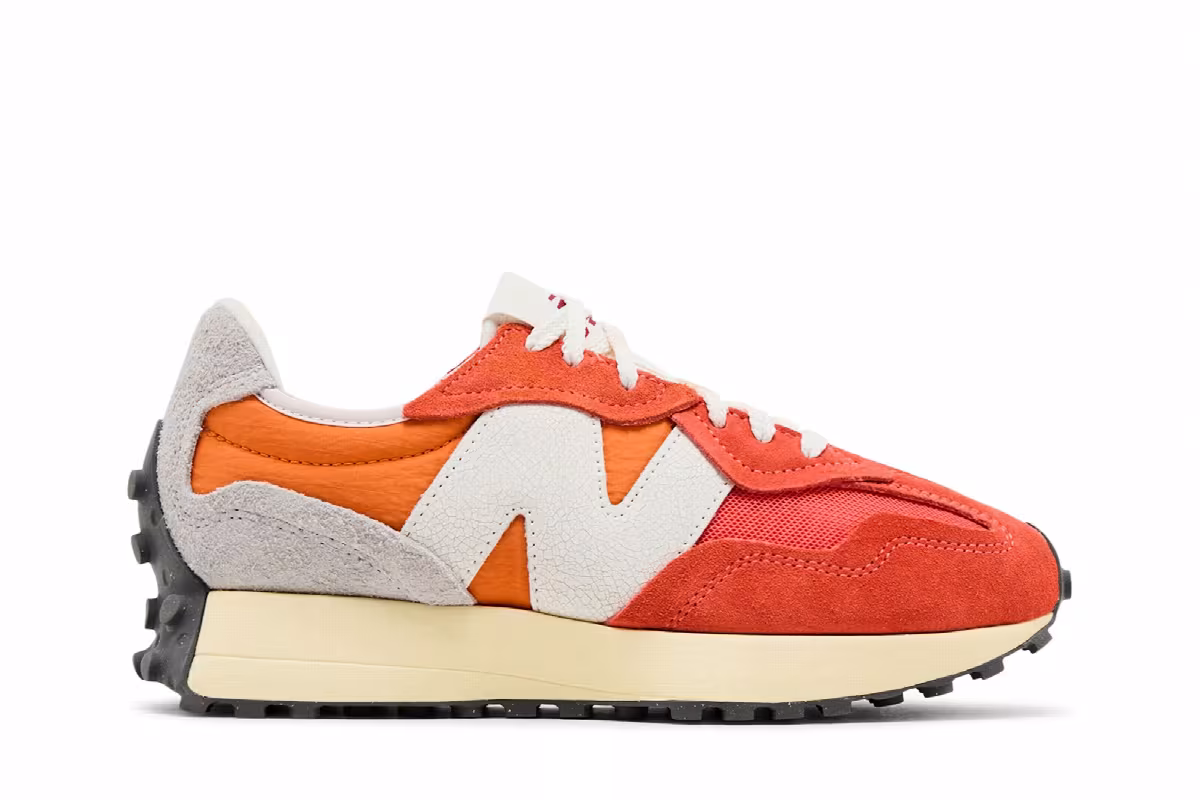 New Balance 327 Gulf Red Sun Glow, view 2